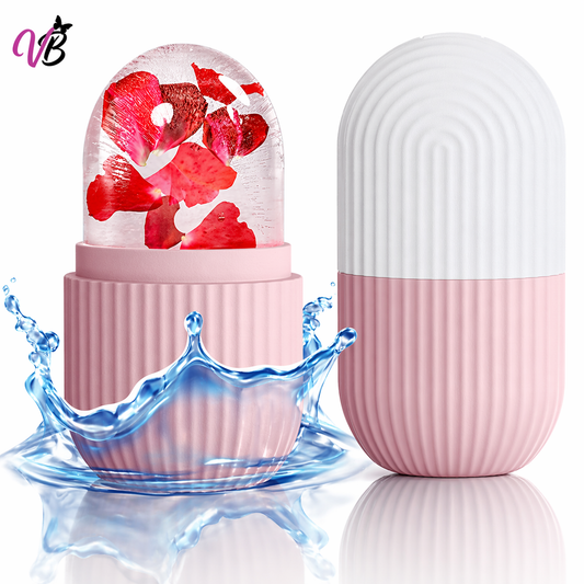 Velvet Blush Ice Face Roller – Reusable Silicone Skin Cooling Tool for Glowing, Firm & Refreshed Skin